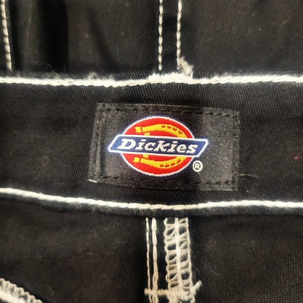 DICKIE'S Women's Carpenter Black Contrast Stitch Mini Skirt - Size 30